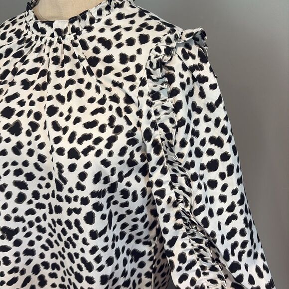 J Crew Ruffle Neck Long Sleeve Top Size XS - Picture 3 of 13